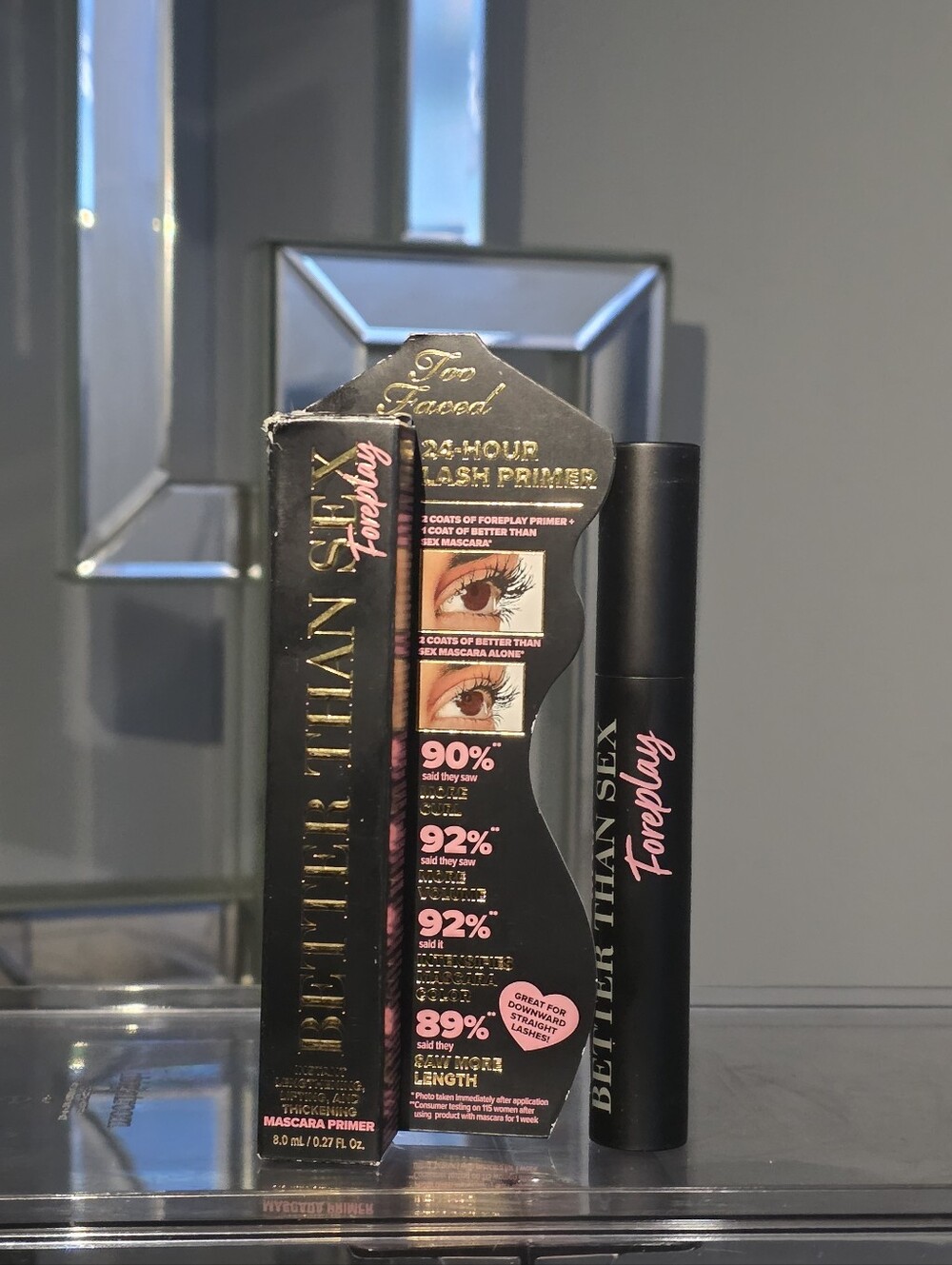 NIB Too Faced Better Than Sex Foreplay Lash Primer/ Pitch Black/ Full Size